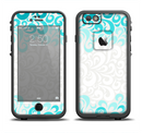 The Teal Blue & White Swirl Pattern Apple iPhone 6/6s LifeProof Fre Case Skin Set