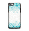 The Teal Blue & White Swirl Pattern Apple iPhone 6 Otterbox Symmetry Case Skin Set