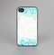 The Teal Blue & White Swirl Pattern Skin-Sert for the Apple iPhone 4-4s Skin-Sert Case