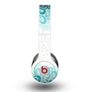 The Teal Blue & White Swirl Pattern Skin for the Beats by Dre Original Solo-Solo HD Headphones