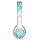 The Teal Blue & White Swirl Pattern Skin for the Beats by Dre Solo 2 Headphones
