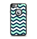 The Teal & Blue Wide Chevron Pattern Apple iPhone 6 Otterbox Defender Case Skin Set