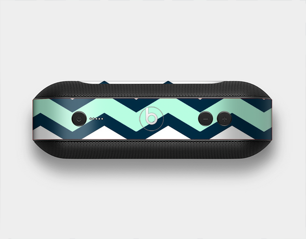 The Teal & Blue Wide Chevron Pattern Skin Set for the Beats Pill Plus