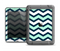 The Teal & Blue Wide Chevron Pattern Apple iPad Mini LifeProof Fre Case Skin Set