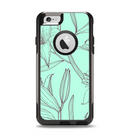 The Teal & Brown Thin Flower Pattern Apple iPhone 6 Otterbox Commuter Case Skin Set