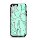 The Teal & Brown Thin Flower Pattern Apple iPhone 6 Otterbox Symmetry Case Skin Set