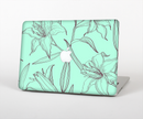 The Teal & Brown Thin Flower Pattern Skin for the Apple MacBook Pro Retina 15"