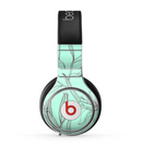 The Teal & Brown Thin Flower Pattern Skin for the Beats by Dre Pro Headphones