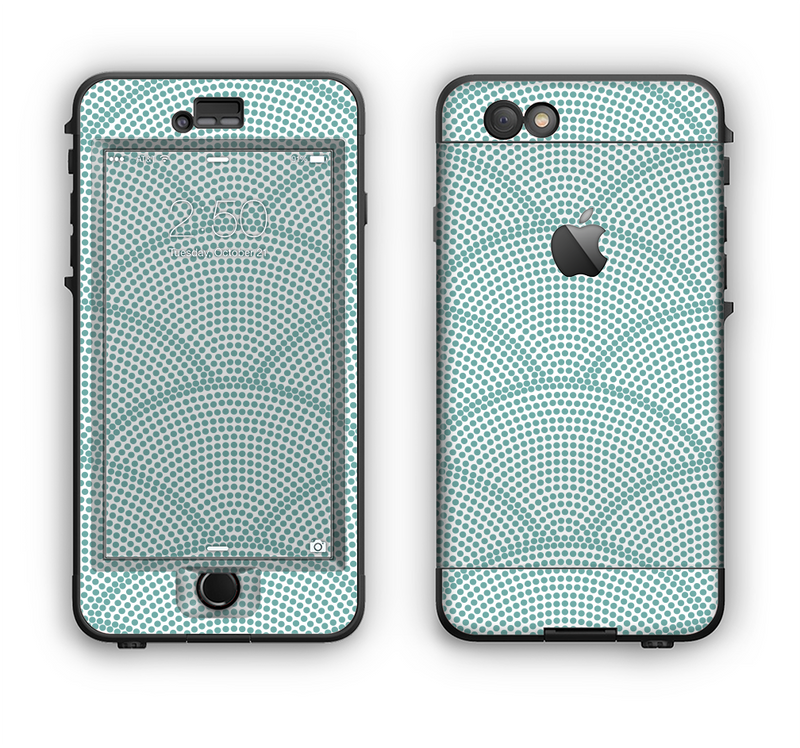The Teal Circle Polka Pattern Apple iPhone 6 LifeProof Nuud Case Skin Set