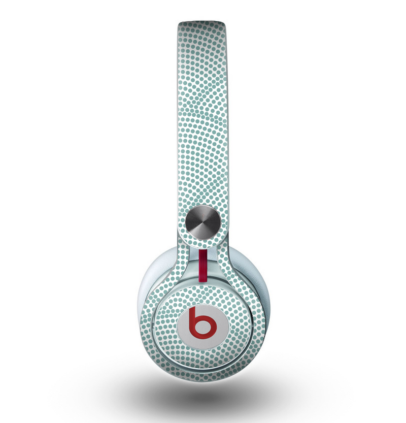 The Teal Circle Polka Pattern Skin for the Beats by Dre Mixr Headphones
