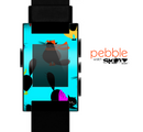 The Teal Cute Fashion Cats Skin for the Pebble SmartWatch