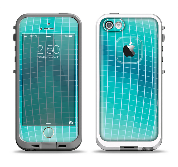 The Teal Disco Ball Apple iPhone 5-5s LifeProof Fre Case Skin Set