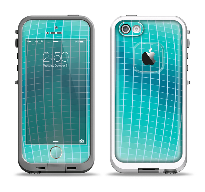 The Teal Disco Ball Apple iPhone 5-5s LifeProof Fre Case Skin Set