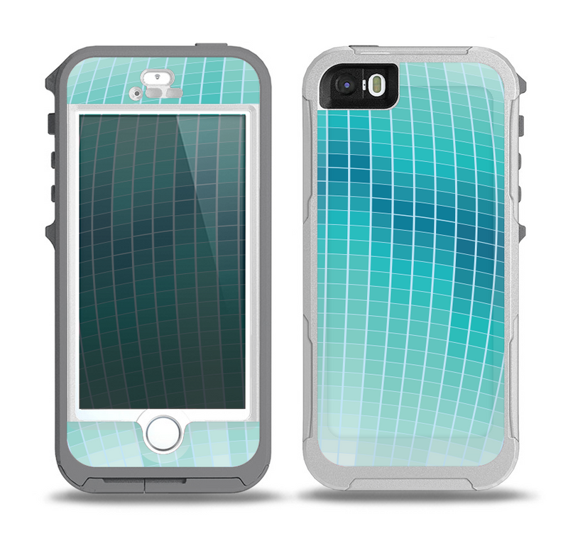 The Teal Disco Ball Skin for the iPhone 5-5s OtterBox Preserver WaterProof Case