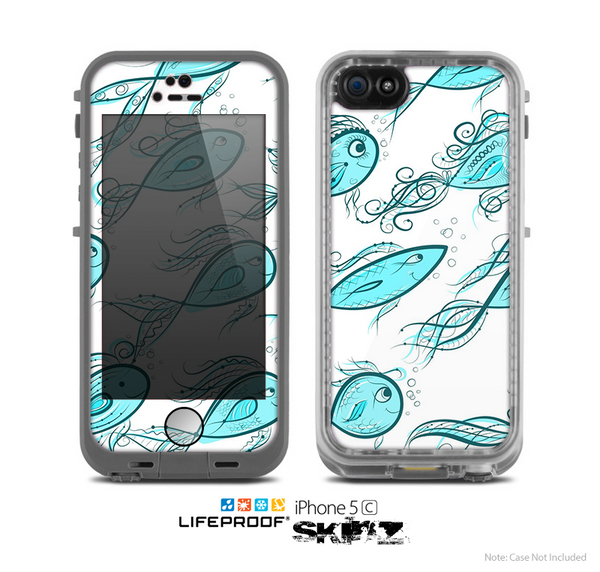 The Teal Fishies Skin for the Apple iPhone 5c LifeProof Case
