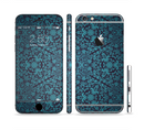 The Teal Floral Mirrored Pattern Sectioned Skin Series for the Apple iPhone 6s Plus