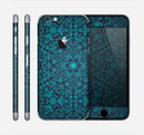 The Teal Floral Mirrored Pattern Skin for the Apple iPhone 6