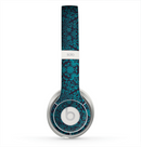 The Teal Floral Mirrored Pattern Skin for the Beats by Dre Solo 2 Headphones