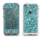 The Teal Floral Paisley Pattern Apple iPhone 5-5s LifeProof Fre Case Skin Set