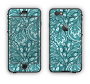 The Teal Floral Paisley Pattern Apple iPhone 6 LifeProof Nuud Case Skin Set