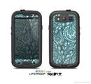 The Teal Floral Paisley Pattern Skin For The Samsung Galaxy S3 LifeProof Case