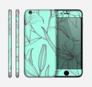 The Teal Flower pattern Sectioned Skin Series for the Apple iPhone 6s Plus
