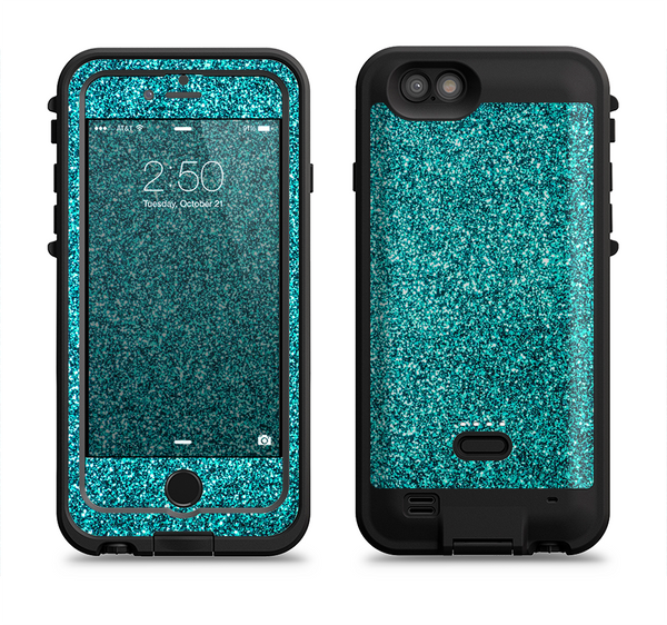 The Teal Glitter Ultra Metallic Apple iPhone 6/6s LifeProof Fre POWER Case Skin Set