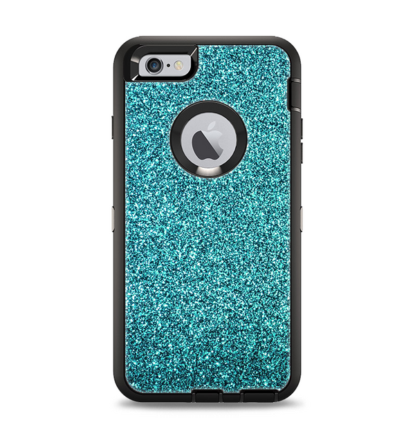 The Teal Glitter Ultra Metallic Apple iPhone 6 Plus Otterbox Defender Case Skin Set