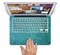 The Teal Glitter Ultra Metallic Skin Set for the Apple MacBook Pro 15" with Retina Display