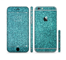 The Teal Glitter Ultra Metallic Sectioned Skin Series for the Apple iPhone 6/6s Plus
