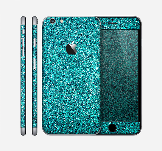 The Teal Glitter Ultra Metallic Skin for the Apple iPhone 6 Plus