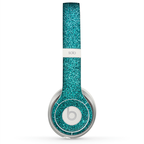 The Teal Glitter Ultra Metallic Skin for the Beats by Dre Solo 2 Headp DesignSkinz