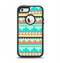 The Teal & Gold Tribal Ethic Geometric Pattern Apple iPhone 5-5s Otterbox Defender Case Skin Set