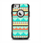 The Teal & Gold Tribal Ethic Geometric Pattern Apple iPhone 6 Otterbox Commuter Case Skin Set