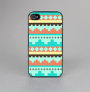 The Teal & Gold Tribal Ethic Geometric Pattern Skin-Sert for the Apple iPhone 4-4s Skin-Sert Case