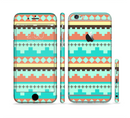 The Teal & Gold Tribal Ethic Geometric Pattern Sectioned Skin Series for the Apple iPhone 6s Plus