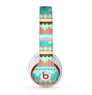The Teal & Gold Tribal Ethic Geometric Pattern Skin for the Beats by Dre Studio (2013+ Version) Headphones