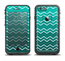 The Teal Gradient Layered Chevron Apple iPhone 6/6s LifeProof Fre Case Skin Set