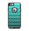 The Teal Gradient Layered Chevron Apple iPhone 6 Otterbox Defender Case Skin Set