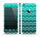 The Teal Gradient Layered Chevron Skin Set for the Apple iPhone 5