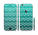 The Teal Gradient Layered Chevron Sectioned Skin Series for the Apple iPhone 6s Plus