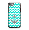The Teal Green and Gray Monogram Anchor on Teal Chevron Apple iPhone 6 Otterbox Symmetry Case Skin Set