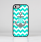 The Teal Green and Gray Monogram Anchor on Teal Chevron Skin-Sert for the Apple iPhone 5-5s Skin-Sert Case