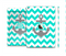The Teal Green and Gray Monogram Anchor on Teal Chevron Skin Set for the Apple iPad Pro