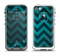 The Teal Grunge Chevron Pattern Apple iPhone 5-5s LifeProof Fre Case Skin Set