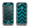 The Teal Grunge Chevron Pattern Apple iPhone 5c LifeProof Nuud Case Skin Set