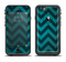 The Teal Grunge Chevron Pattern Apple iPhone 6 LifeProof Fre Case Skin Set