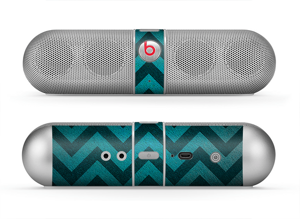 The Teal Gradient Layered Chevron Skin for the Beats by Dre Pill Bluetooth Speaker