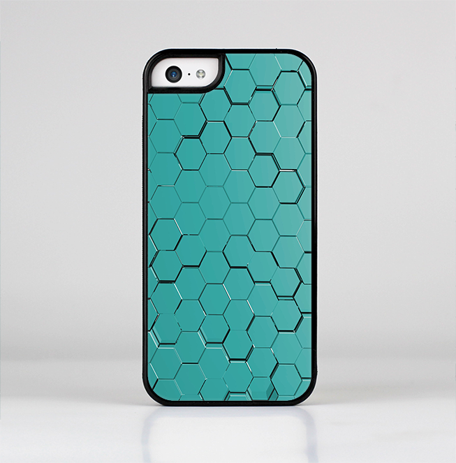 The Teal Hexagon Pattern Skin-Sert for the Apple iPhone 5c Skin-Sert Case