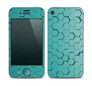 The Teal Hexagon Pattern Skin for the Apple iPhone 4-4s